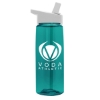 Garyline® Flair Tritan® Bottle with Flip-Straw Lid - 26 oz. - Transparent teal